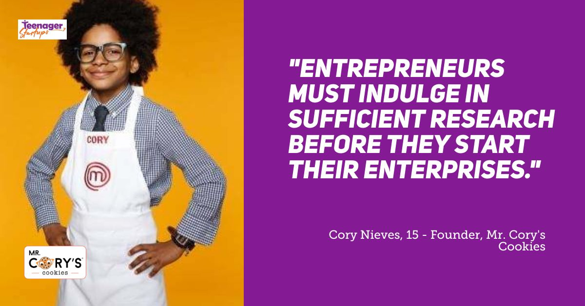 15 year old Cory Nieves is founder of Mr. Cory's cookies